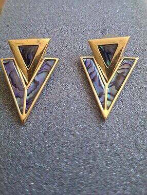 Vintage Butler 14 K Gold Filled Triangler Earrings